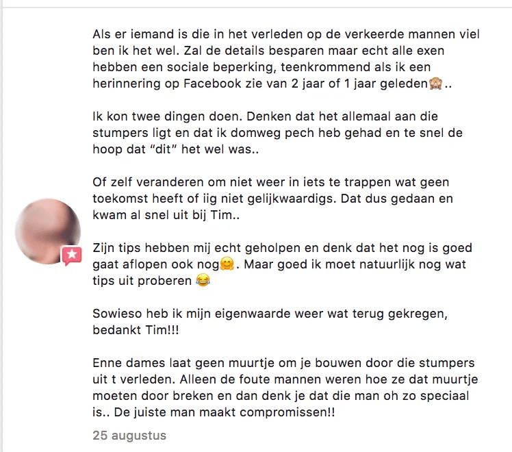 Reactie van een lezeres