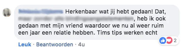 Reactie van een lezeres