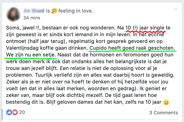 Reactie van een lezeres