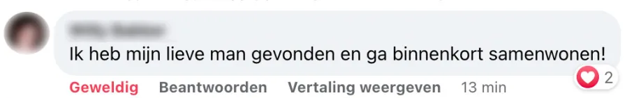 Reactie van een lezeres: mijn lieve man gevonden